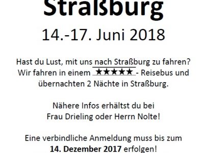 Fahr mit nach Straßburg!
