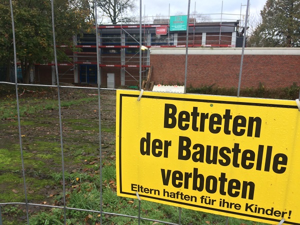 Baustelle bei der Mensa